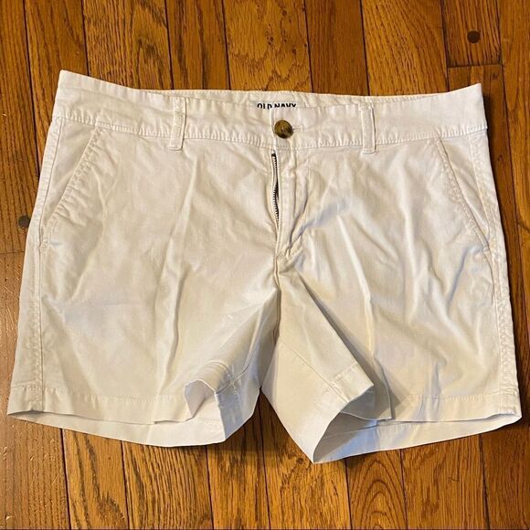 Old navy‎ white flat front chino cotton stretch shorts - Picture 1 of 5